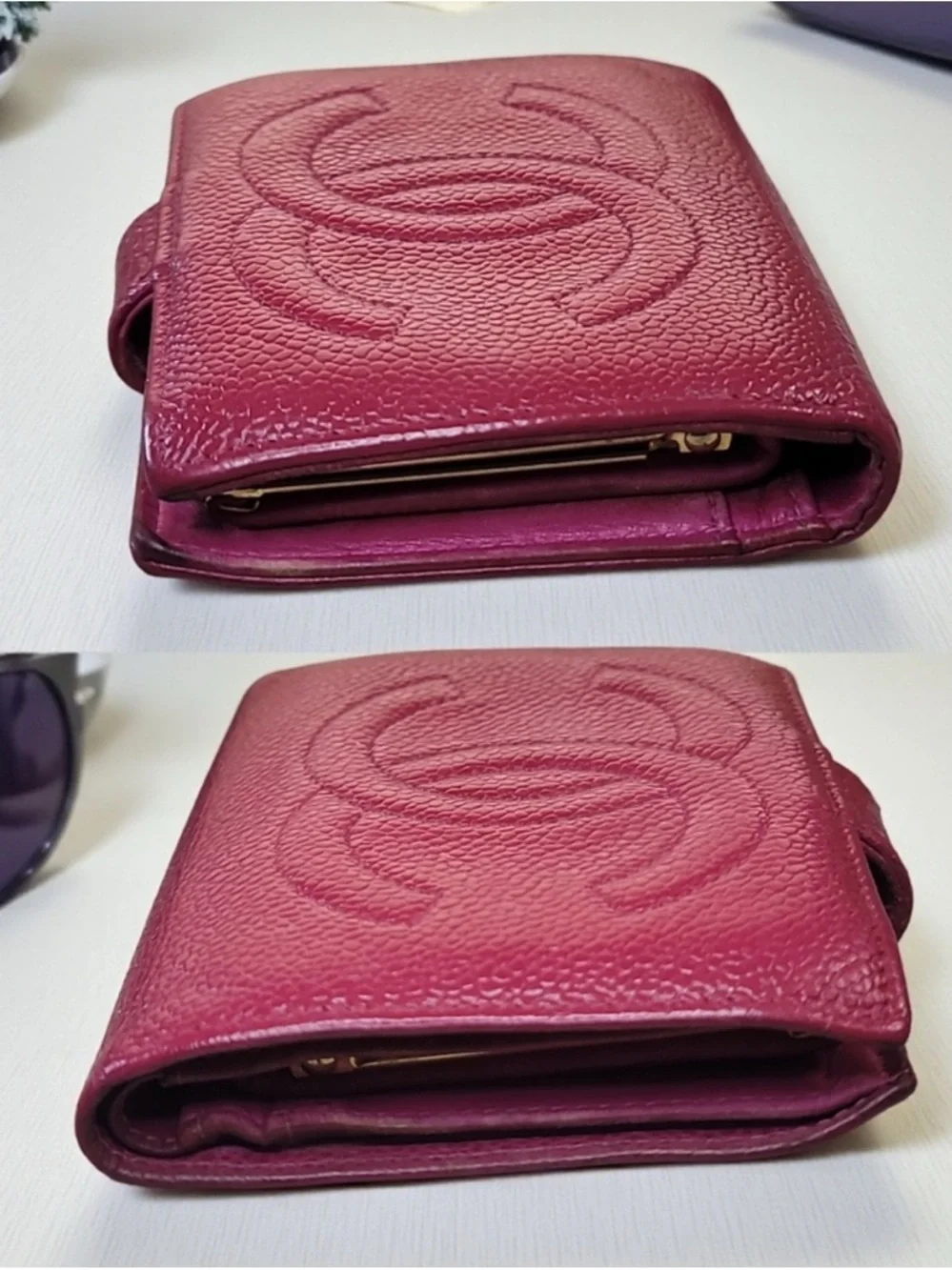 Chanel Pink Caviar Quilted Wallet-On-Chain with Gold Chain - Picture 8 of 11